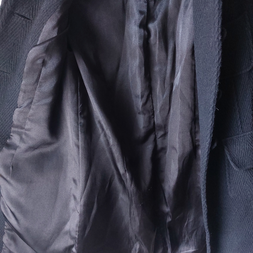 Mossimo - Black Wool Tweed Trench Coat - Picture 10 of 13